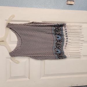 Womens Sleeveless Top Fringe Detail